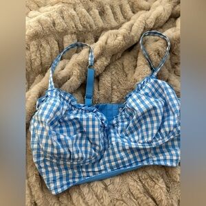 Colsie Blue Checkered Bralette